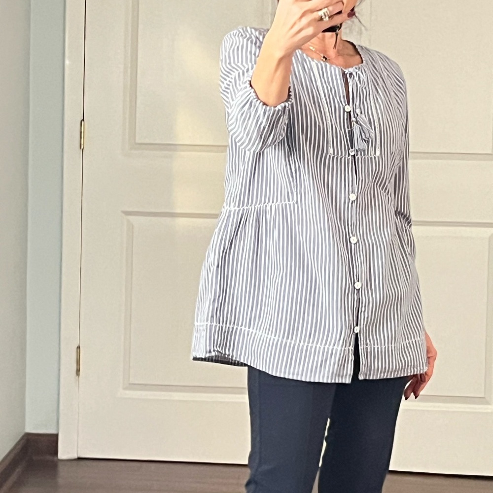 J.Jill 100% cotton peasant blouse size S - Picture 5 of 11